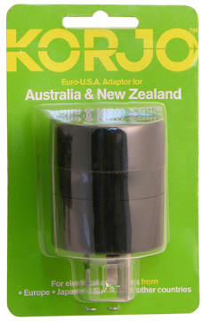 Korjo AA01 Euro-USA adapter for AU and NZ