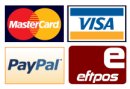 Mastercard, Visa card, Paypal and EFT